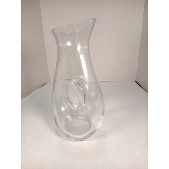 VTG Bormioli Rocco 50oz Clear Glass Pitcher Hand Blown Donut Hole Carafe - Picture 4 of 4